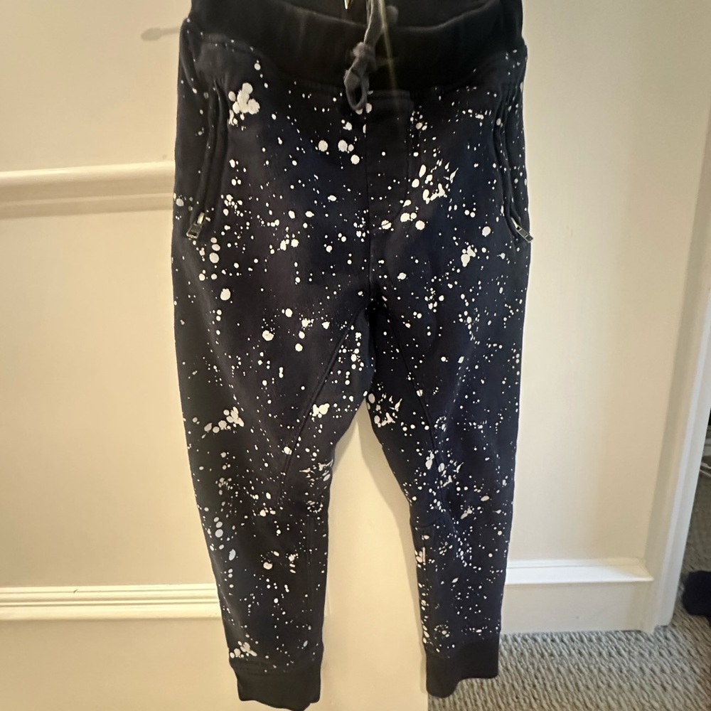 Crewcuts Blue and White Splatter Joggers